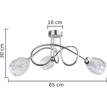 Припотолочная люстра TWIST CRYSTAL 3xE14/40W/230V