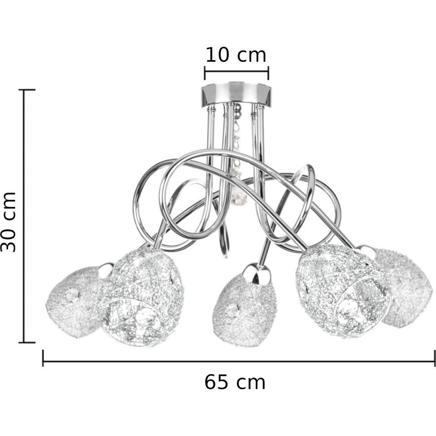 Припотолочная люстра TWIST CRYSTAL 5xE14/40W/230V