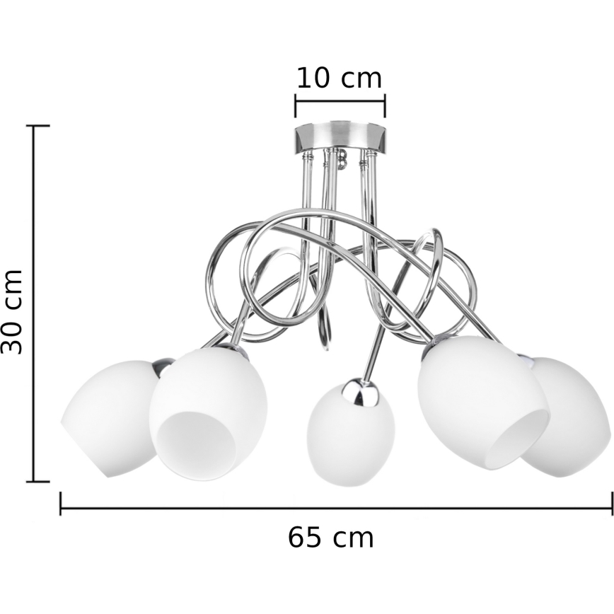 Припотолочная люстра TWIST WHITE 5xE14/40W/230V