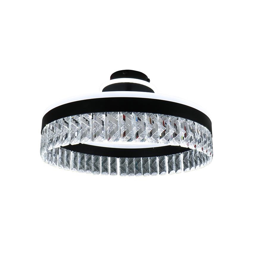 Пристельова LED кришталева люстра з регулюванням яскравості LED/75W/230V 3000-6500K чорний + пульт дистанційного керування