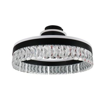 Пристельова LED кришталева люстра з регулюванням яскравості LED/75W/230V 3000-6500K чорний + пульт дистанційного керування