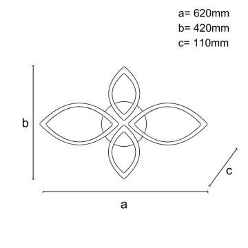 Пристельова LED люстра з регулюванням яскравості LED/95W/230V 3000-6500K + пульт дистанційного керування