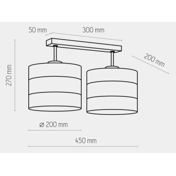 Пристельова люстра TAGO 2xE27/25W/230V білий/золотий