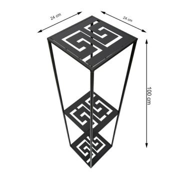 Подставка для цветов 100x24 см черная