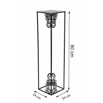 Подставка для цветов 80x24 см черная