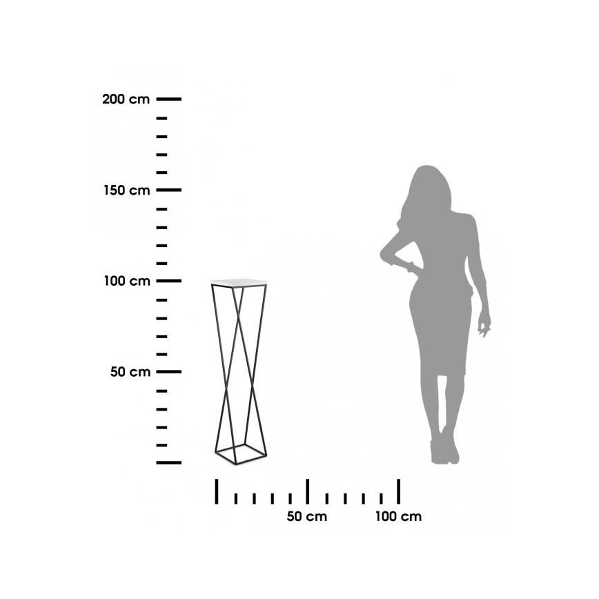 Подставка для цветов LOFT 100x24 см черная/белая