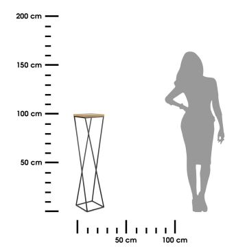 Подставка для цветов LOFT 100x24 см черная/коричневая