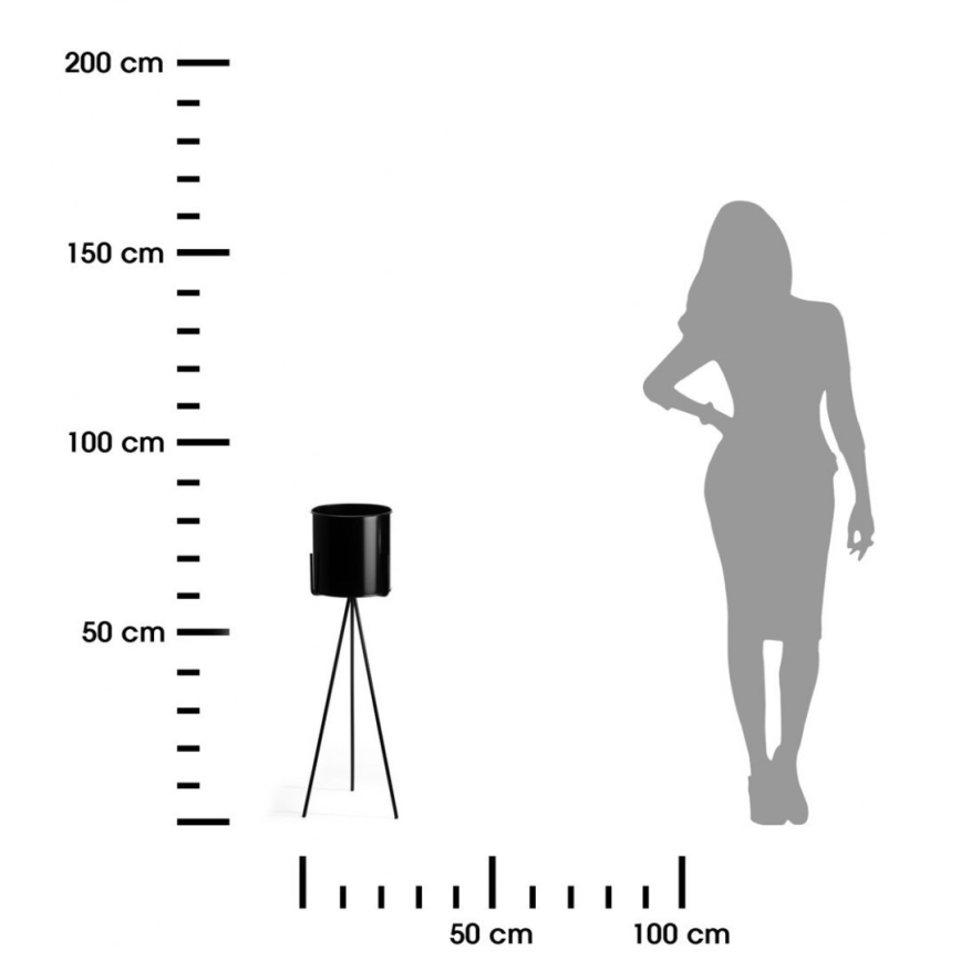 Подставка для цветов TRIPOD 80x25 см черная