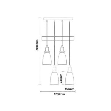 Подвесная люстра 4xE27/60W/230V черный