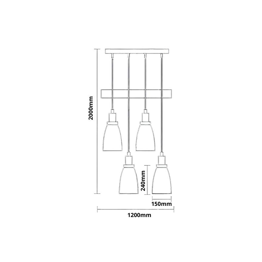 Подвесная люстра 4xE27/60W/230V черный