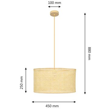 Подвесная люстра ALBA 1xE27/60W/230V диаметр 45 см ротанг