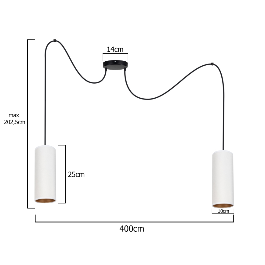 Подвесная люстра AVALO 2xE27/60W/230V белый