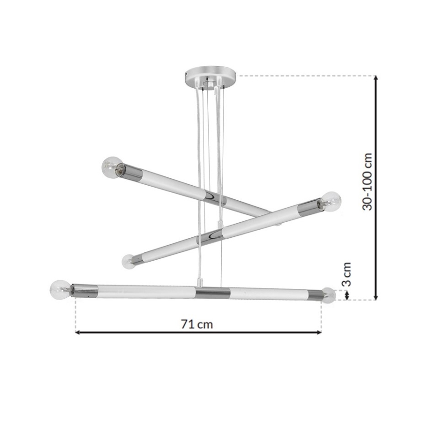 Подвесная люстра BASTONE WHITE 6xE14/40W/230V