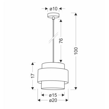 Подвесная люстра BENTA 1xE27/40W/230V черный/кремовый