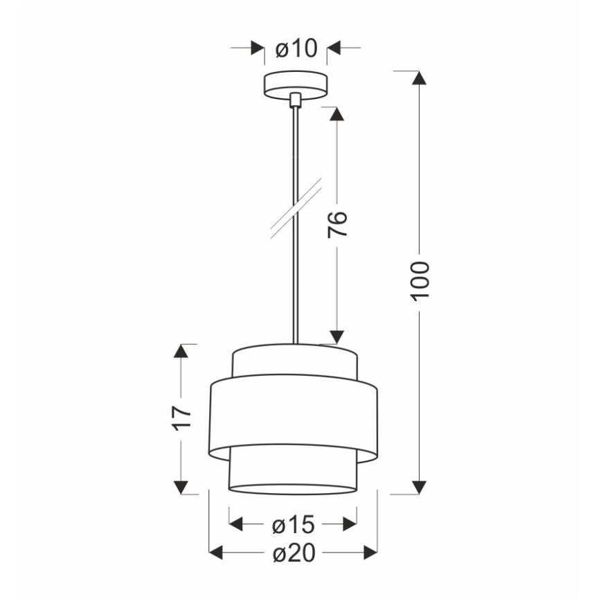 Подвесная люстра BENTA 1xE27/40W/230V черный/кремовый