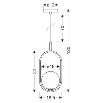 Подвесная люстра CORDEL 1xG9/28W/230V блестящий хром