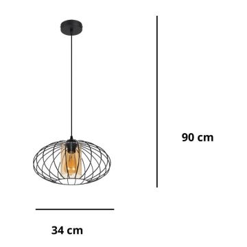 Подвесная люстра CORRINI 1xE27/60W/230V диаметр 34 см черный/бежевый