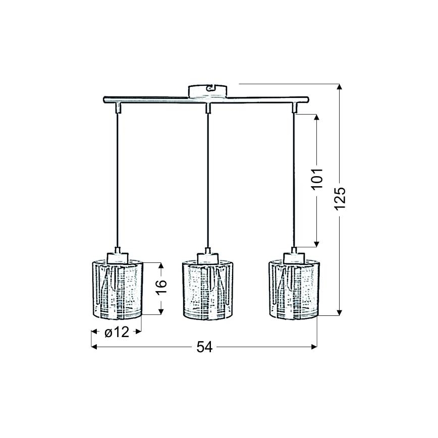 Подвесная люстра COX 3xE27/60W/230V золотистый