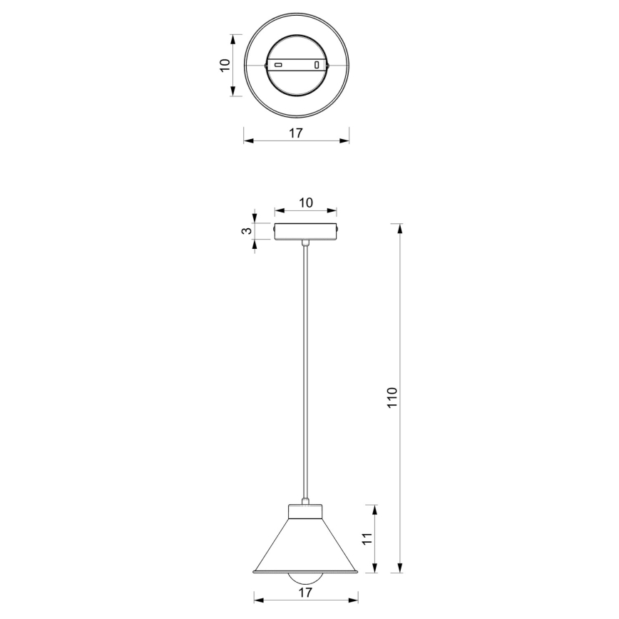 Подвесная люстра DEMET 1xE27/60W/230V черная/золотая