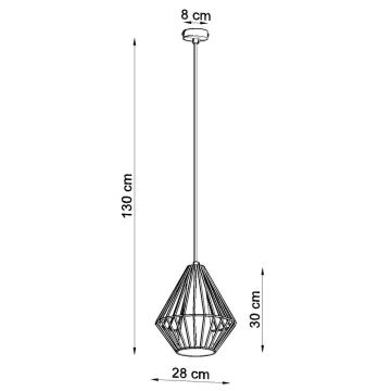 Подвесная люстра DEMI 1xE27/60W/230V черная/белая