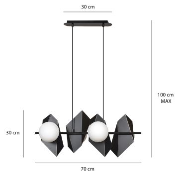 Подвесная люстра DRIFTON 4xE14/10W/230V черный