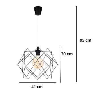 Подвесная люстра GALL 1xE27/60W/230V черный