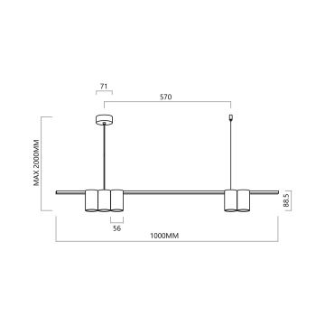 Подвесная люстра GENESIS 5xGU10/8W/230V золотистый