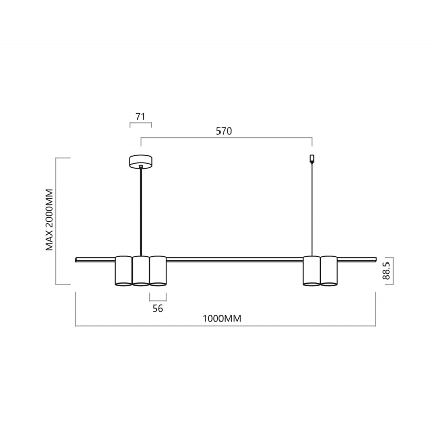 Подвесная люстра GENESIS 5xGU10/8W/230V золотистый