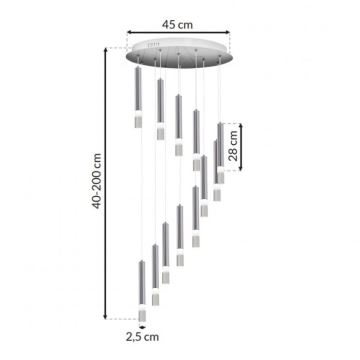 Подвесная люстра ICE 12xLED/1W/230V