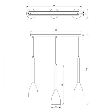 Подвесная люстра ISTAPPAR 3xE27/60W/230V черная