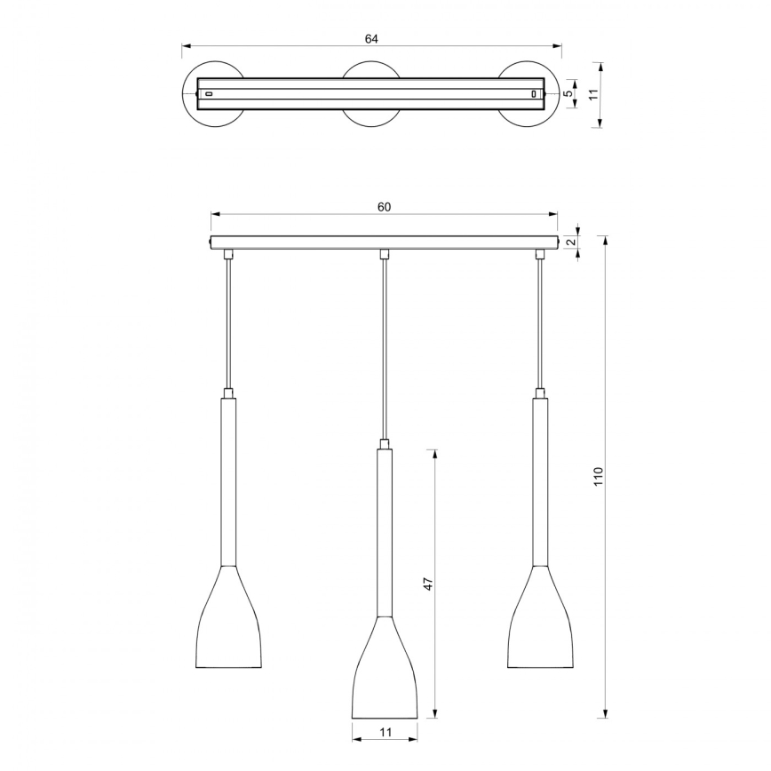 Подвесная люстра ISTAPPAR 3xE27/60W/230V черная