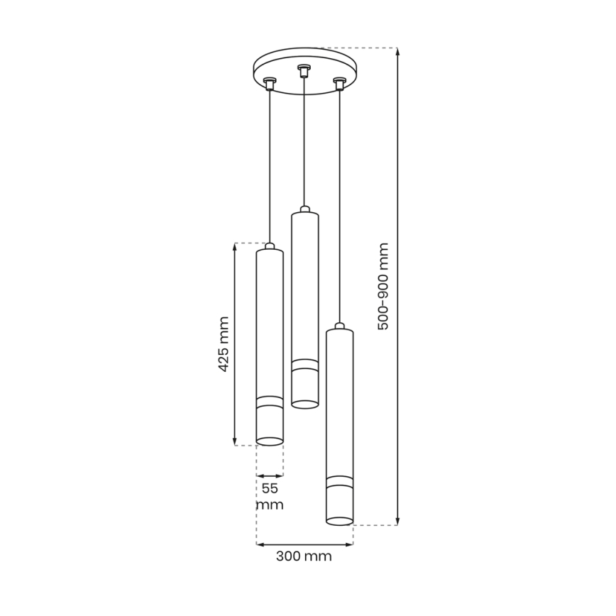 Подвесная люстра JOKER 3xGU10/8W/230V черный/золотой