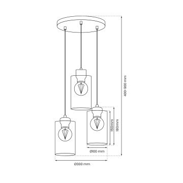 Подвесная люстра MADERA 3xE27/60W/230V белый/дерево