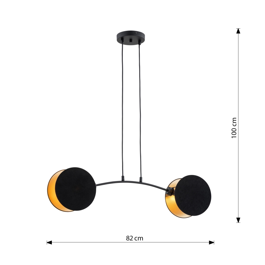 Подвесная люстра MOTIF 2xE27/15W/230V черный