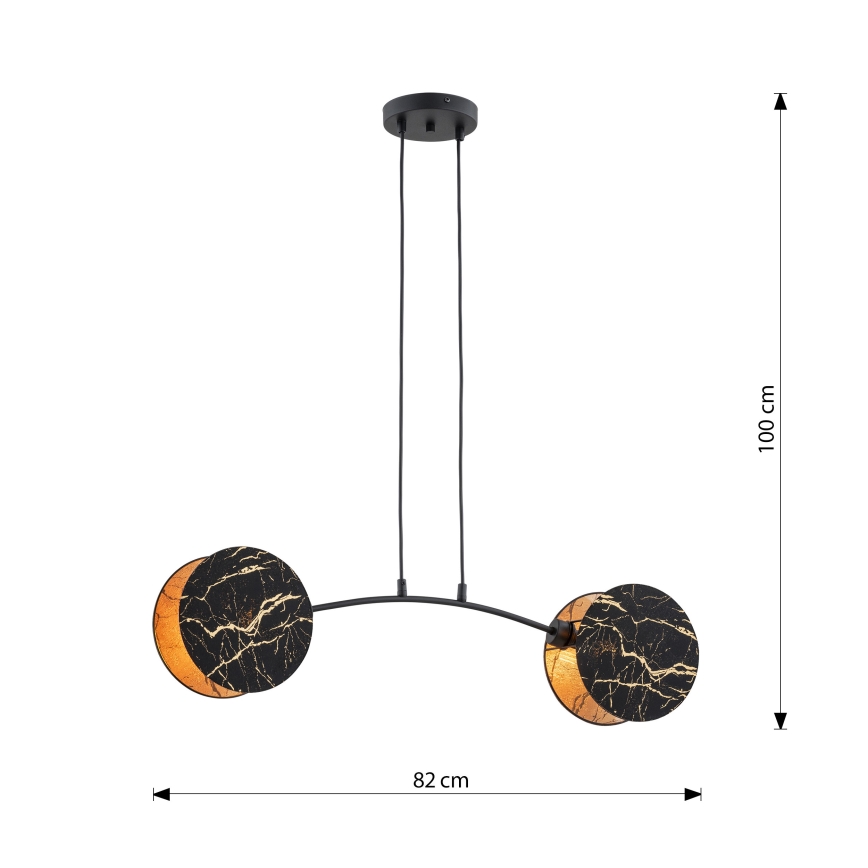 Подвесная люстра MOTIF 2xE27/15W/230V черный/золотистый