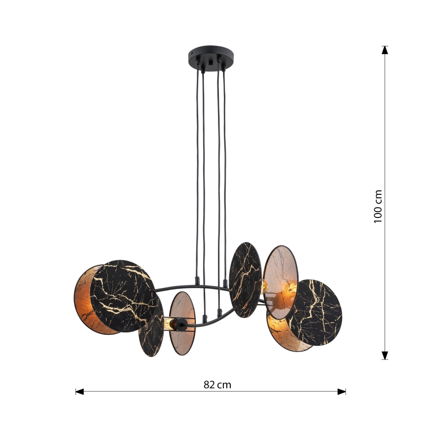 Подвесная люстра MOTIF 4xE27/15W/230V черный/золотистый