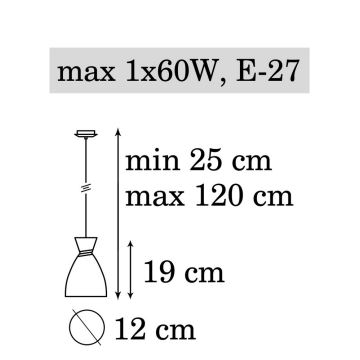 Подвесная люстра NAOMI 1xE27/60W/230V