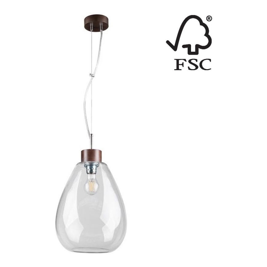 Подвесная люстра PIRO 1xE27/60W/230V бук - сертифицировано FSC