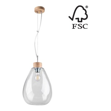 Подвесная люстра PIRO 1xE27/60W/230V дуб - сертифицировано FSC