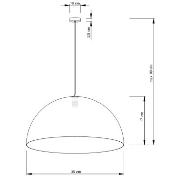 Подвесная люстра SFERA 1xE27/60W/230V диаметр 35 см белый/золотистый