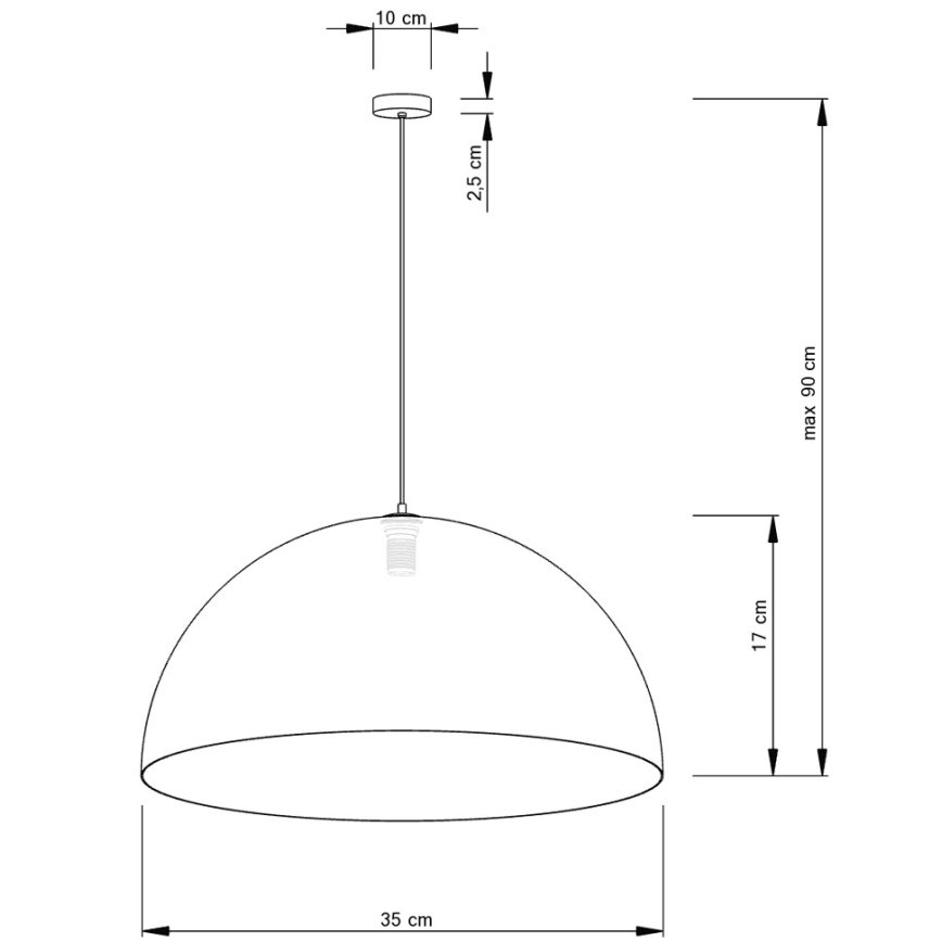 Подвесная люстра SFERA 1xE27/60W/230V диаметр 35 см серый/золотистый