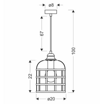 Подвесная люстра SOLETO 1xE27/40W/230V черный