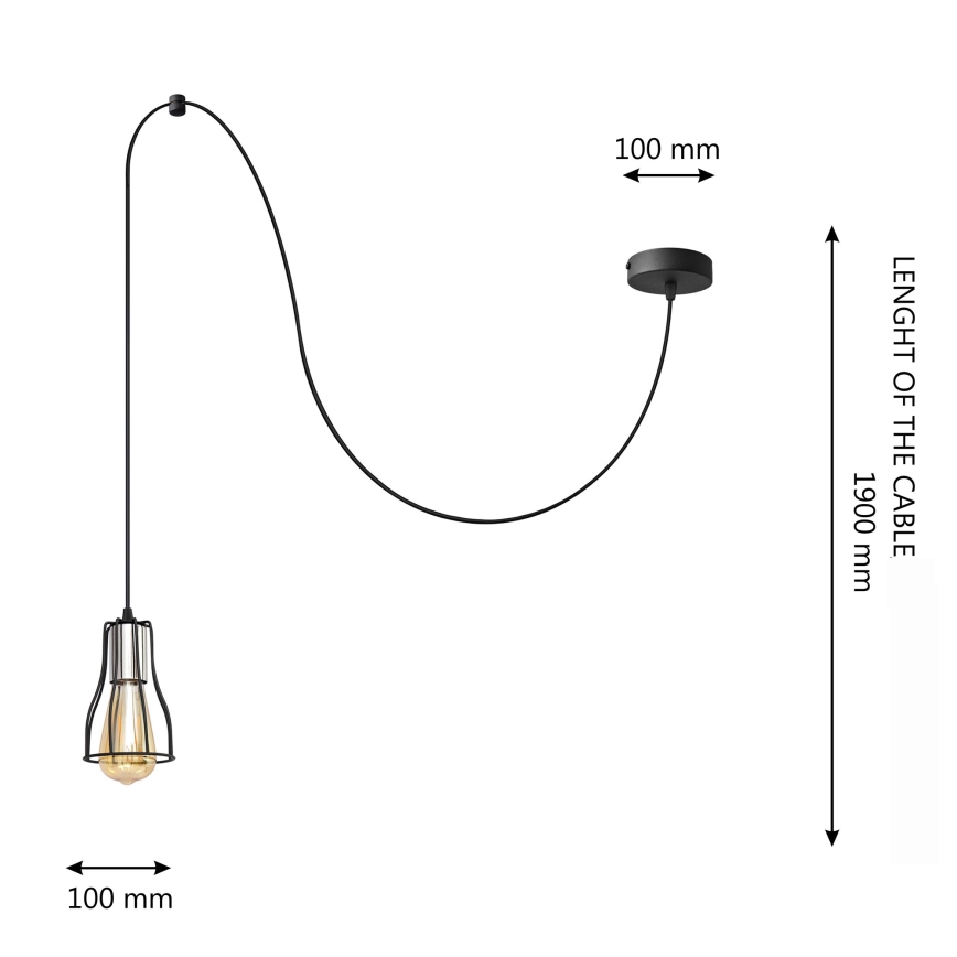 Подвесная люстра TUBE 1xE27/15W/230V черный/хром