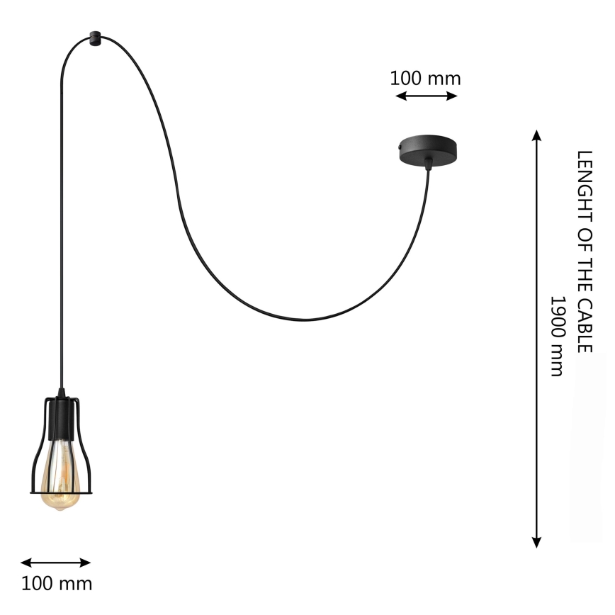 Подвесная люстра TUBE 1xE27/15W/230V черный