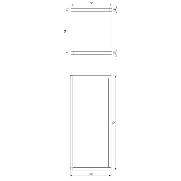 Підставка для квітів 70x30x34 см чорний