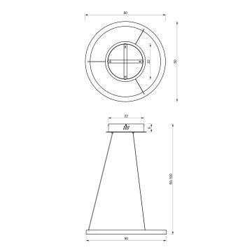 Підвісна LED люстра GALAXIA LED/26W/230V чорний