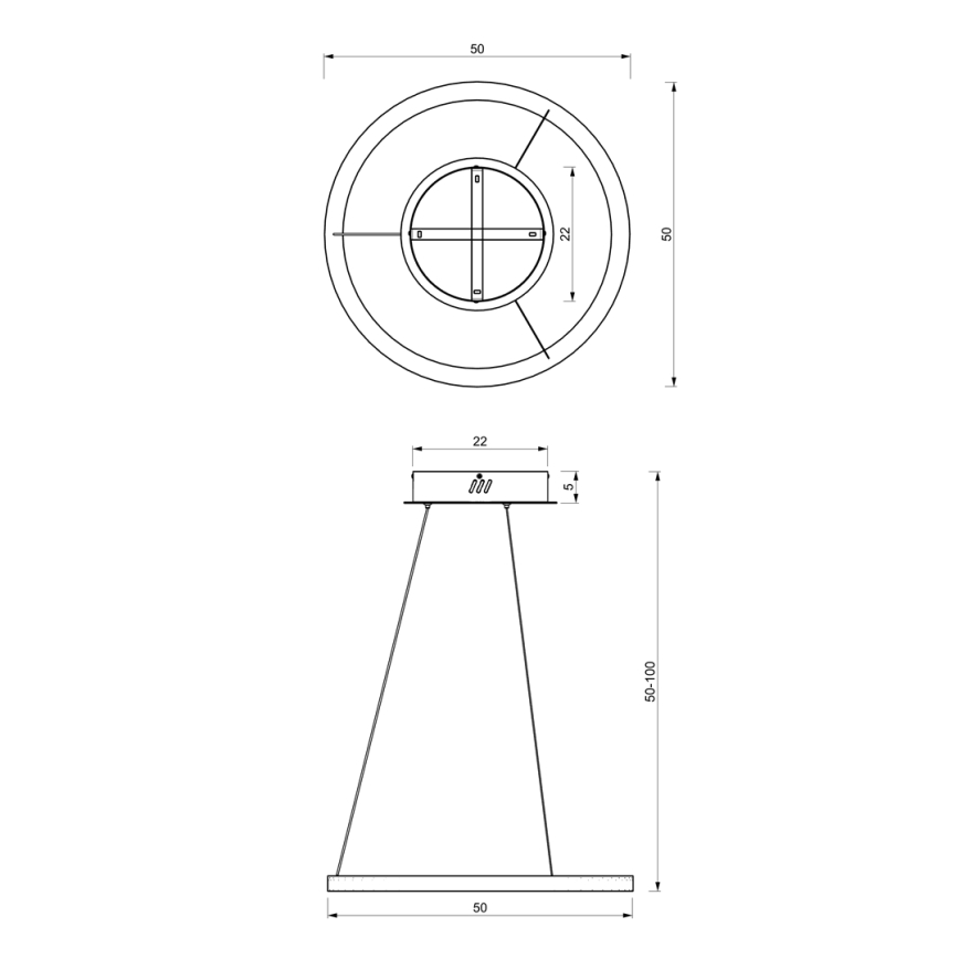 Підвісна LED люстра GALAXIA LED/26W/230V чорний