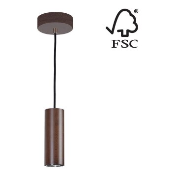 Підвісна LED люстра PIPE 1xGU10/5W/230V бук – сертифіковано FSC