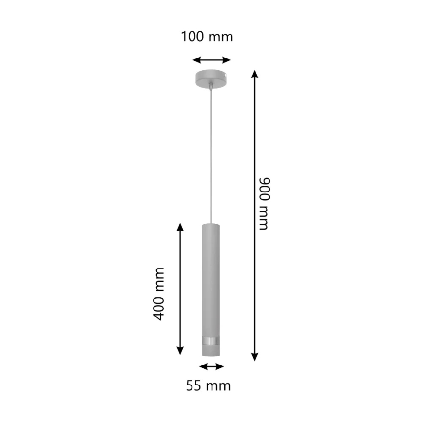 Підвісна LED люстра TUBA 1xGU10/4,8W/230V сірий/матовий хром