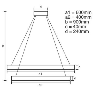 Підвісна LED люстра з регулюванням яскравості LED/70W/230V 3000-6500K + пульт дистанційного керування